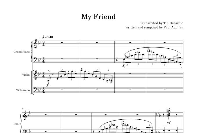 transcribe and arrange professional string quartet sheet music